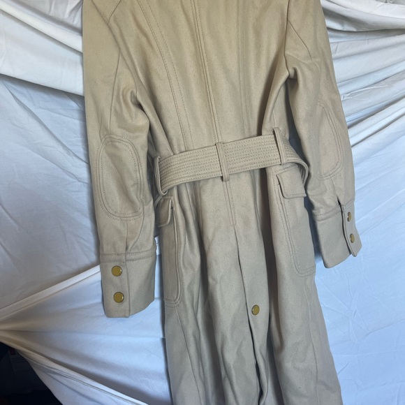 Kenneth Cole long jacket button up with belt - size 4. Will fall about mid thigh - Picture 15 of 16